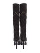 Saint Laurent Suede Studded Accents Boots