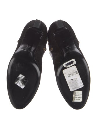 Saint Laurent Suede Studded Accents Boots