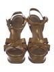 Saint Laurent Patent Leather T-Strap Sandals