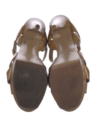 Saint Laurent Patent Leather T-Strap Sandals