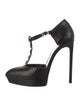 Saint Laurent Snakeskin Animal Print T-Strap Pumps