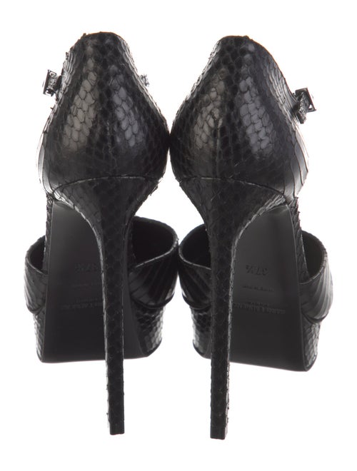 Saint Laurent Snakeskin Animal Print T-Strap Pumps