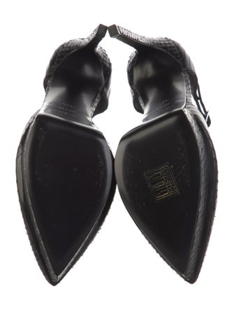 Saint Laurent Snakeskin Animal Print T-Strap Pumps