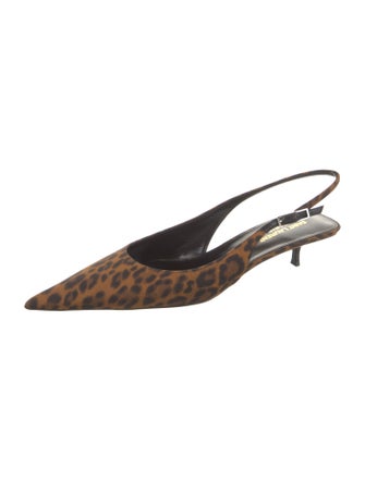 Saint Laurent Animal Print Slingback Pumps