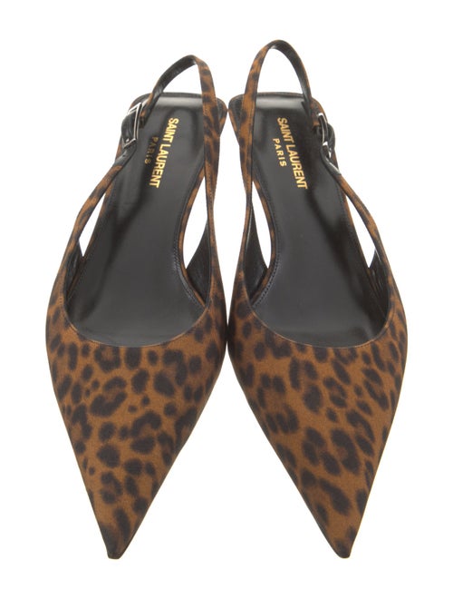 Saint Laurent Animal Print Slingback Pumps