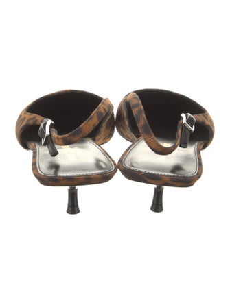 Saint Laurent Animal Print Slingback Pumps