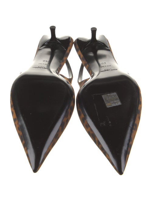 Saint Laurent Animal Print Slingback Pumps