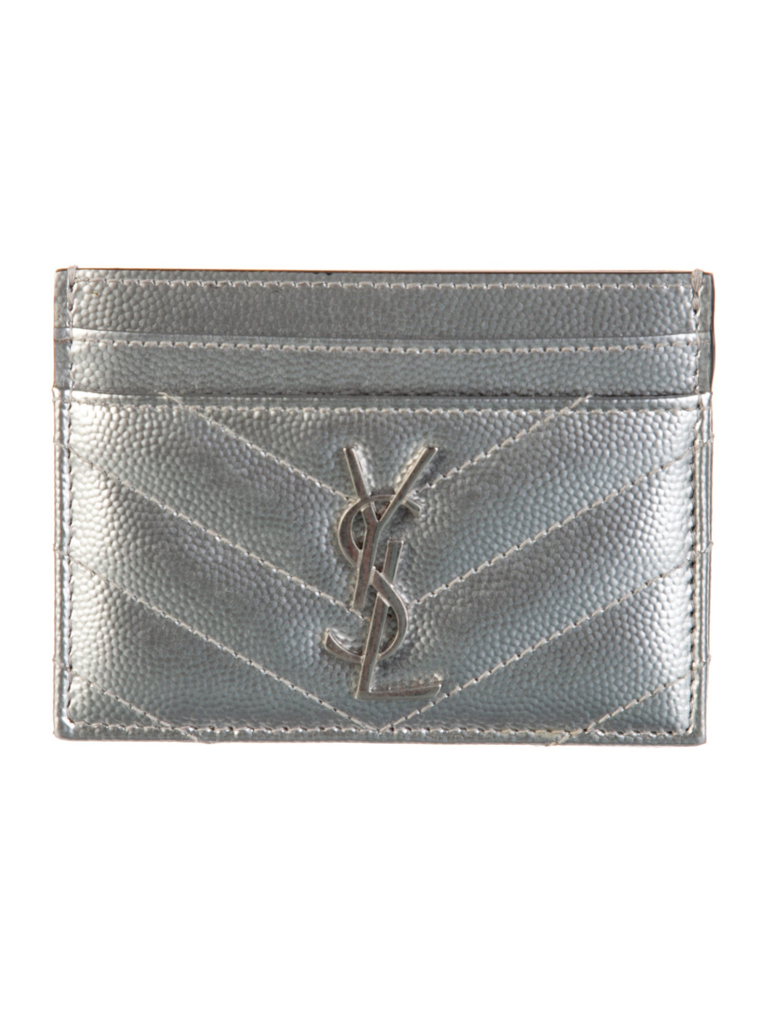Saint Laurent 2018 Monogram Matelassé Cassandre Card Case Card Holder