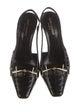 Saint Laurent Horsebit Accent Embossed Leather Slingback Pumps