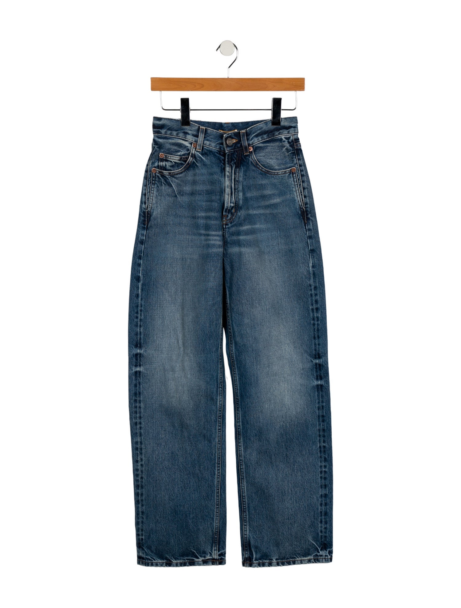 Saint Laurent High-Rise Wide Leg Jeans w/ Tags
