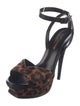 Saint Laurent Ponyhair Animal Print Sandals