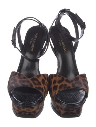 Saint Laurent Ponyhair Animal Print Sandals