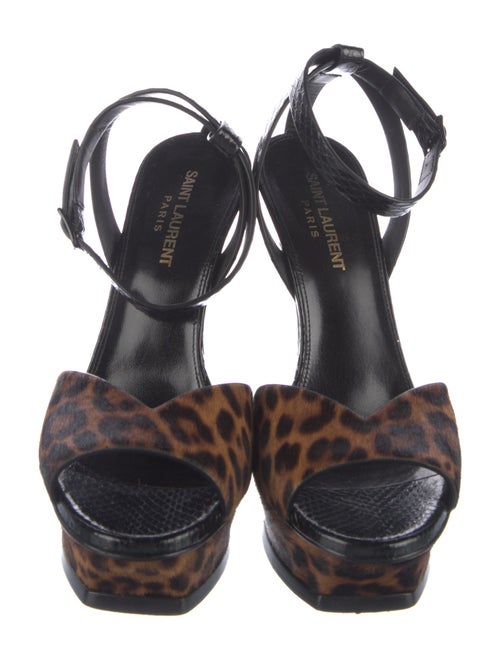Saint Laurent Ponyhair Animal Print Sandals