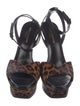 Saint Laurent Ponyhair Animal Print Sandals