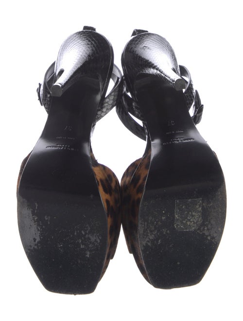 Saint Laurent Ponyhair Animal Print Sandals