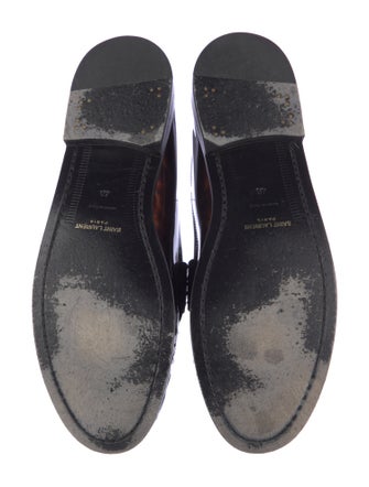 Saint Laurent Patent Leather Animal Print Loafers