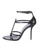 Saint Laurent Patent Leather T-Strap Sandals