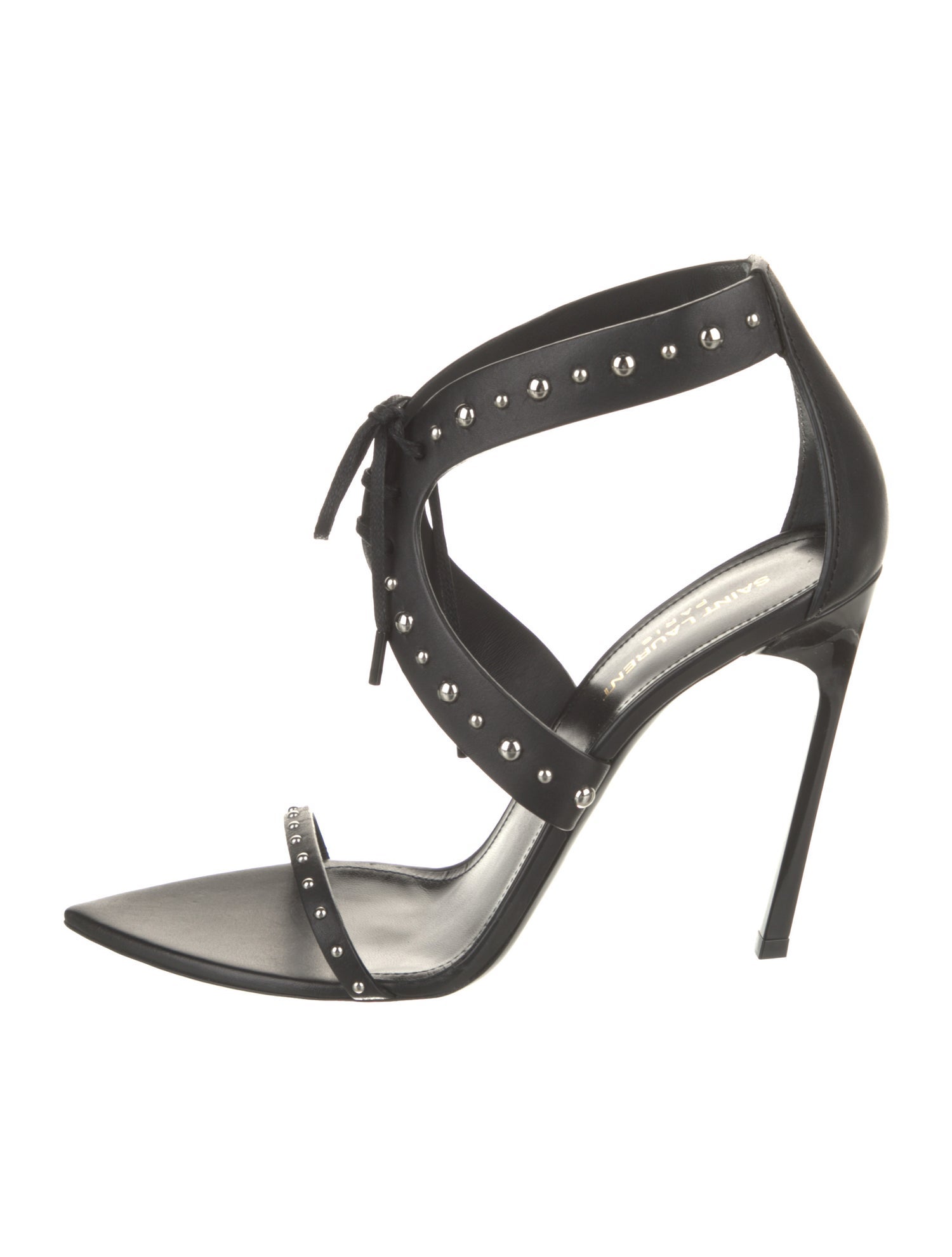 Saint Laurent Leather Studded Accents Sandals