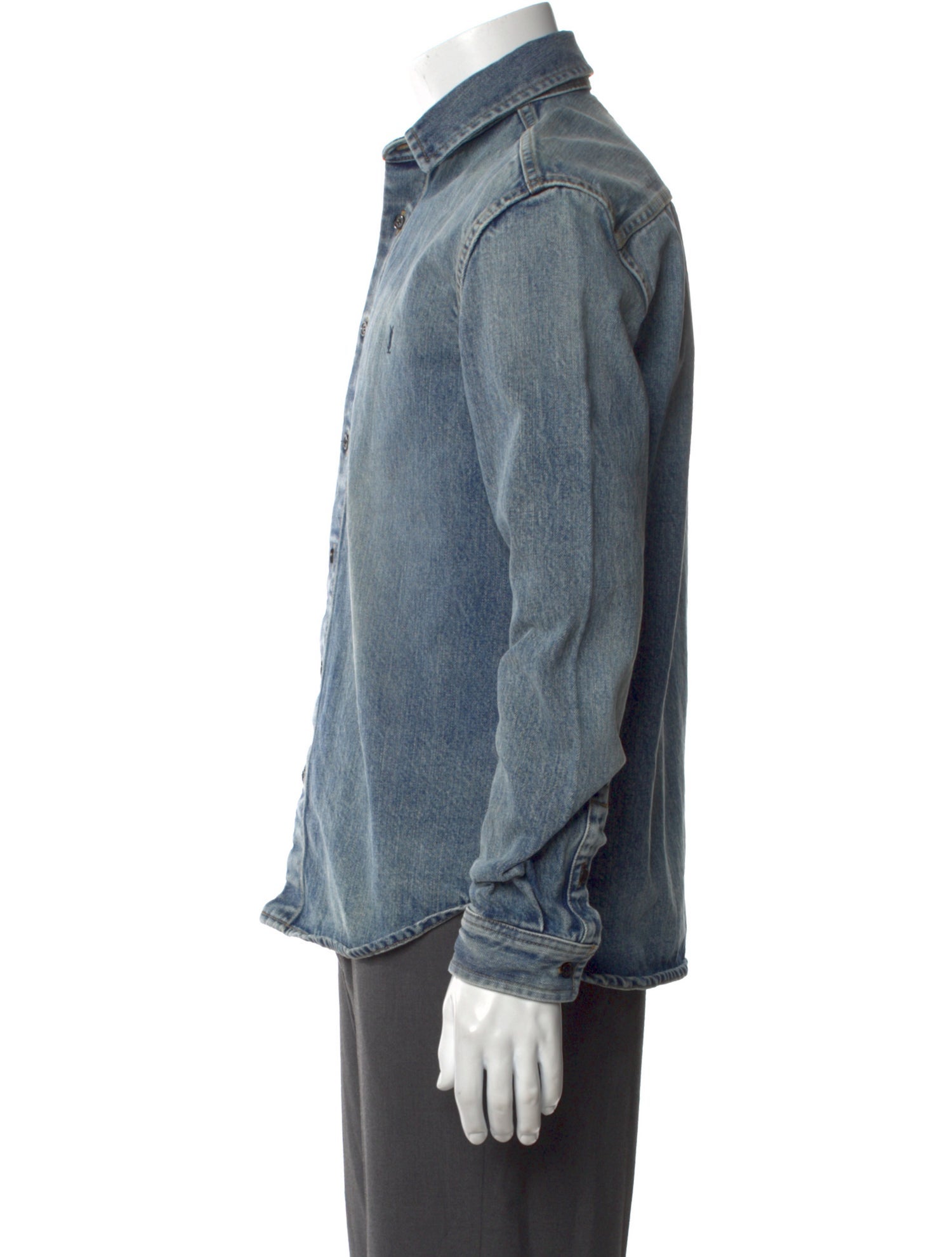 Saint Laurent 2024 Signature Logo Denim Shirt