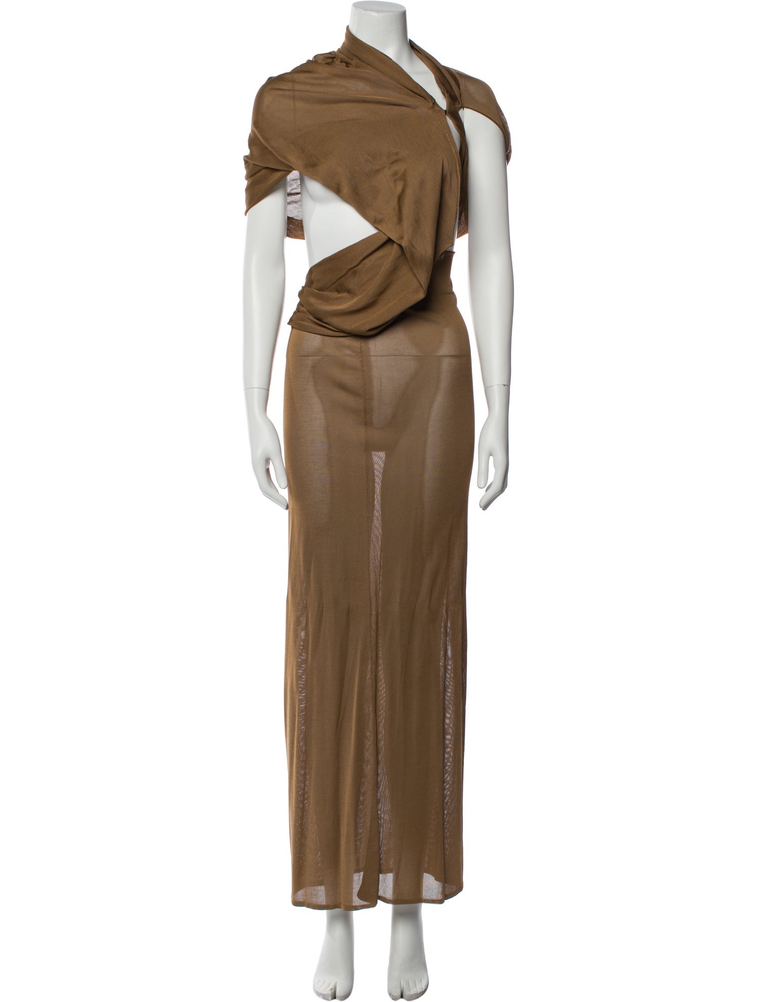 Saint Laurent Cowl Neck Long Dress w/ Tags