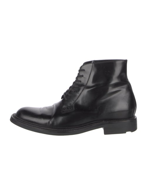 Saint Laurent Patent Leather Lace-Up Boots