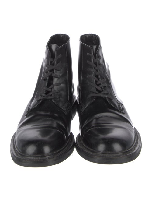 Saint Laurent Patent Leather Lace-Up Boots