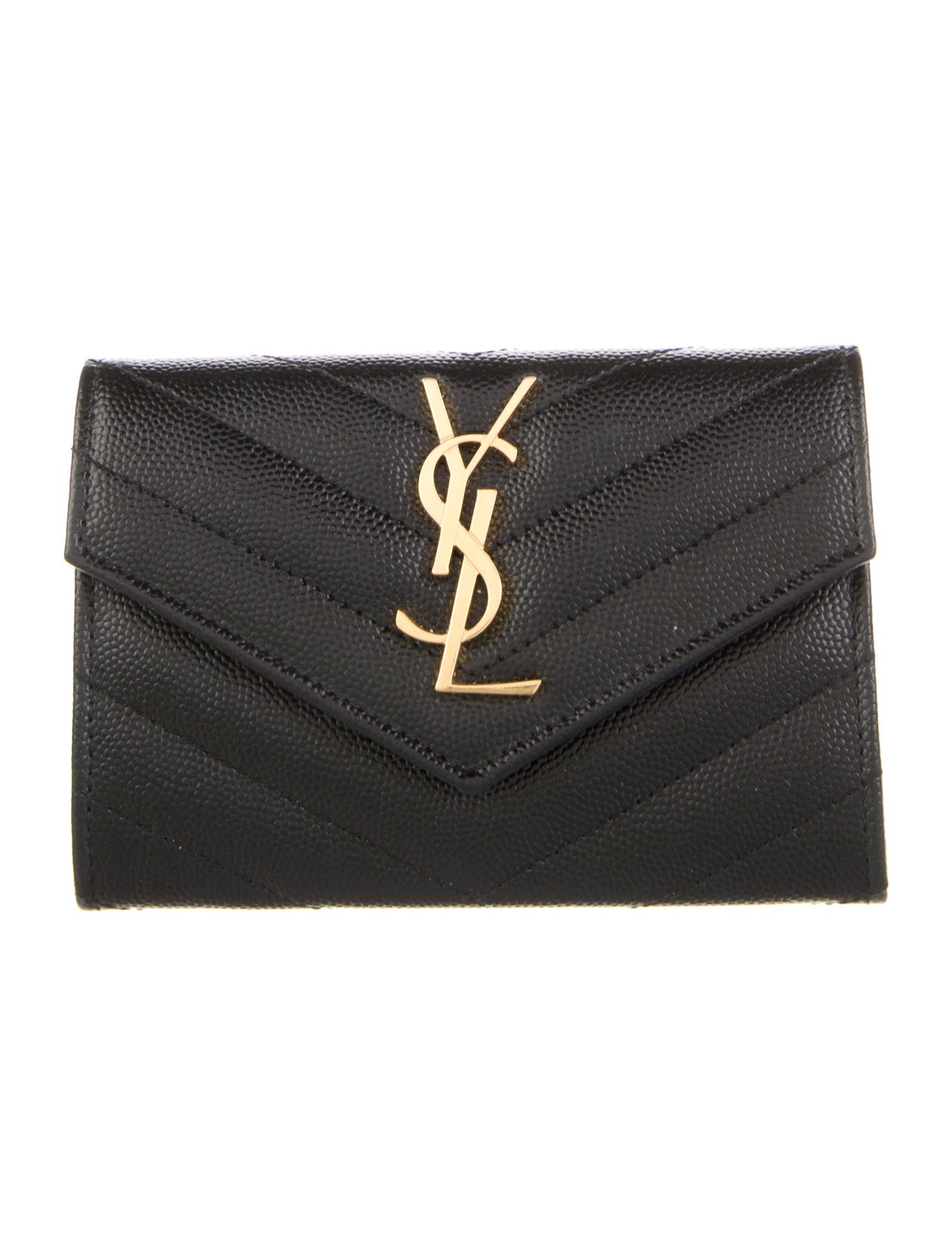 Saint Laurent Chevron Leather Wallet