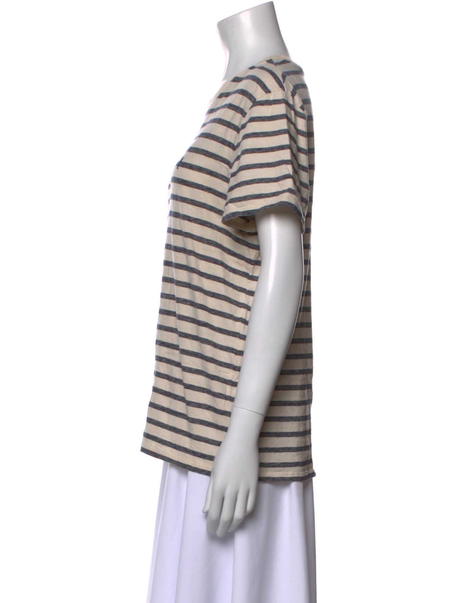 Saint Laurent Striped Scoop Neck T-Shirt
