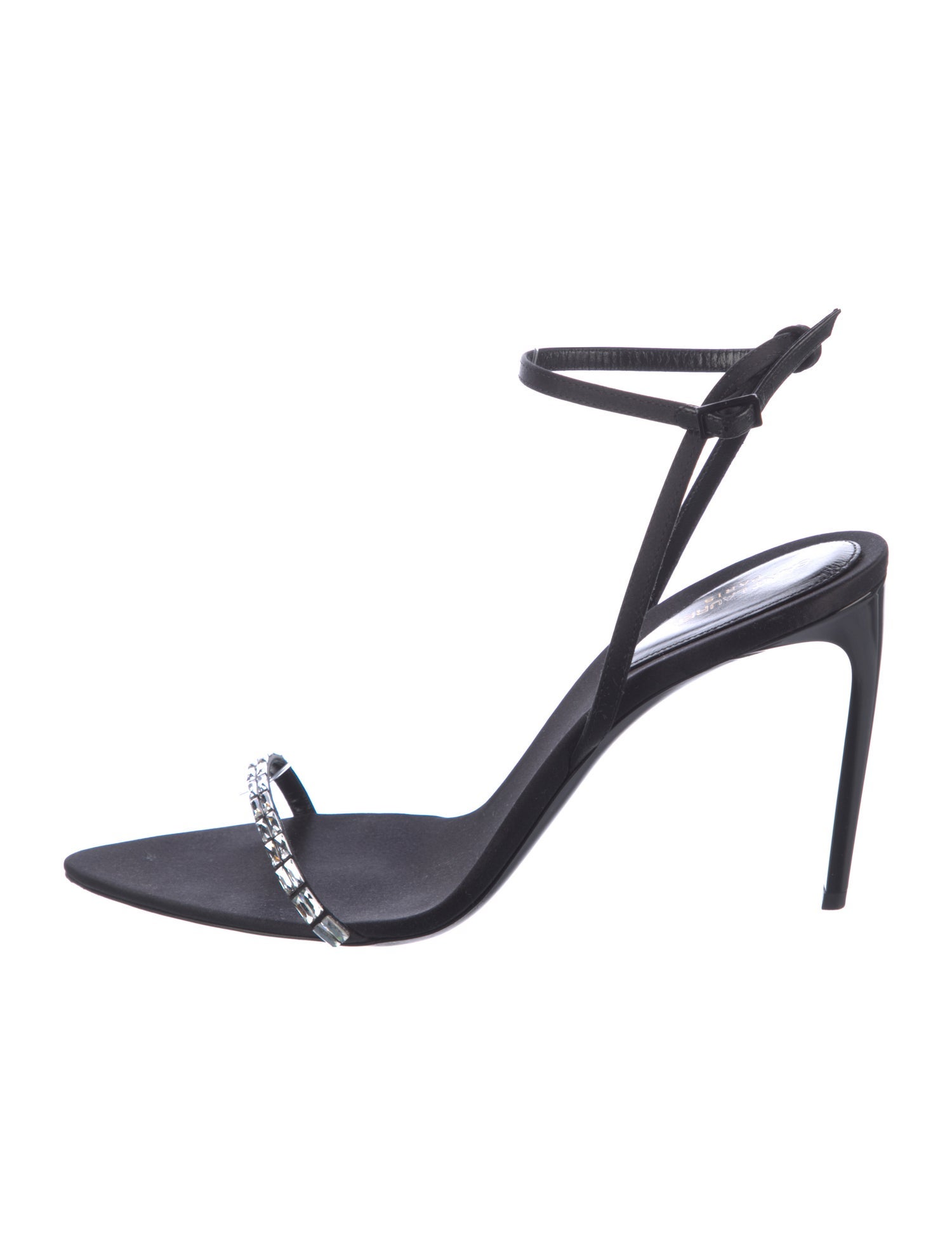 Saint Laurent Satin Crystal Embellishments Sandals