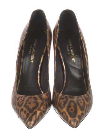 Saint Laurent Leather Animal Print Pumps