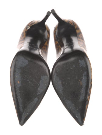 Saint Laurent Leather Animal Print Pumps