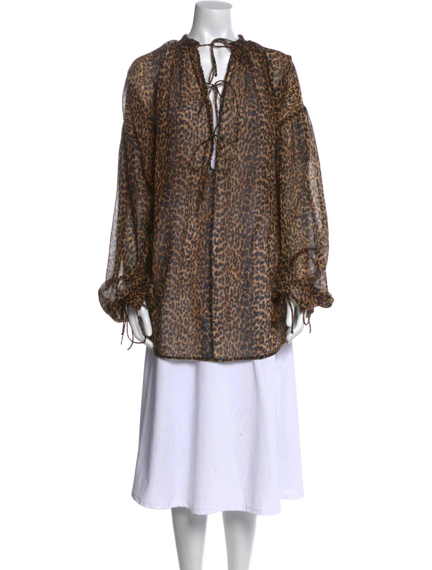 Saint Laurent Virgin Wool Animal Print Tunic