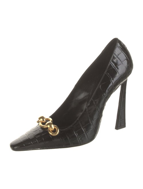 Saint Laurent Crocodile Chain-Link Accents Pumps