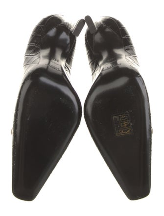 Saint Laurent Crocodile Chain-Link Accents Pumps