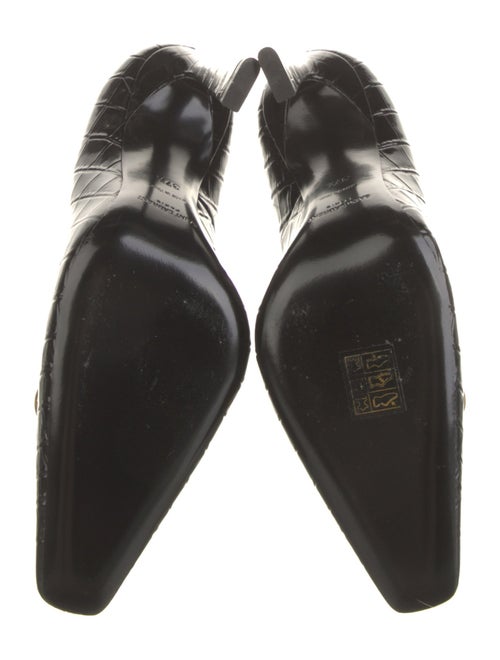 Saint Laurent Crocodile Chain-Link Accents Pumps