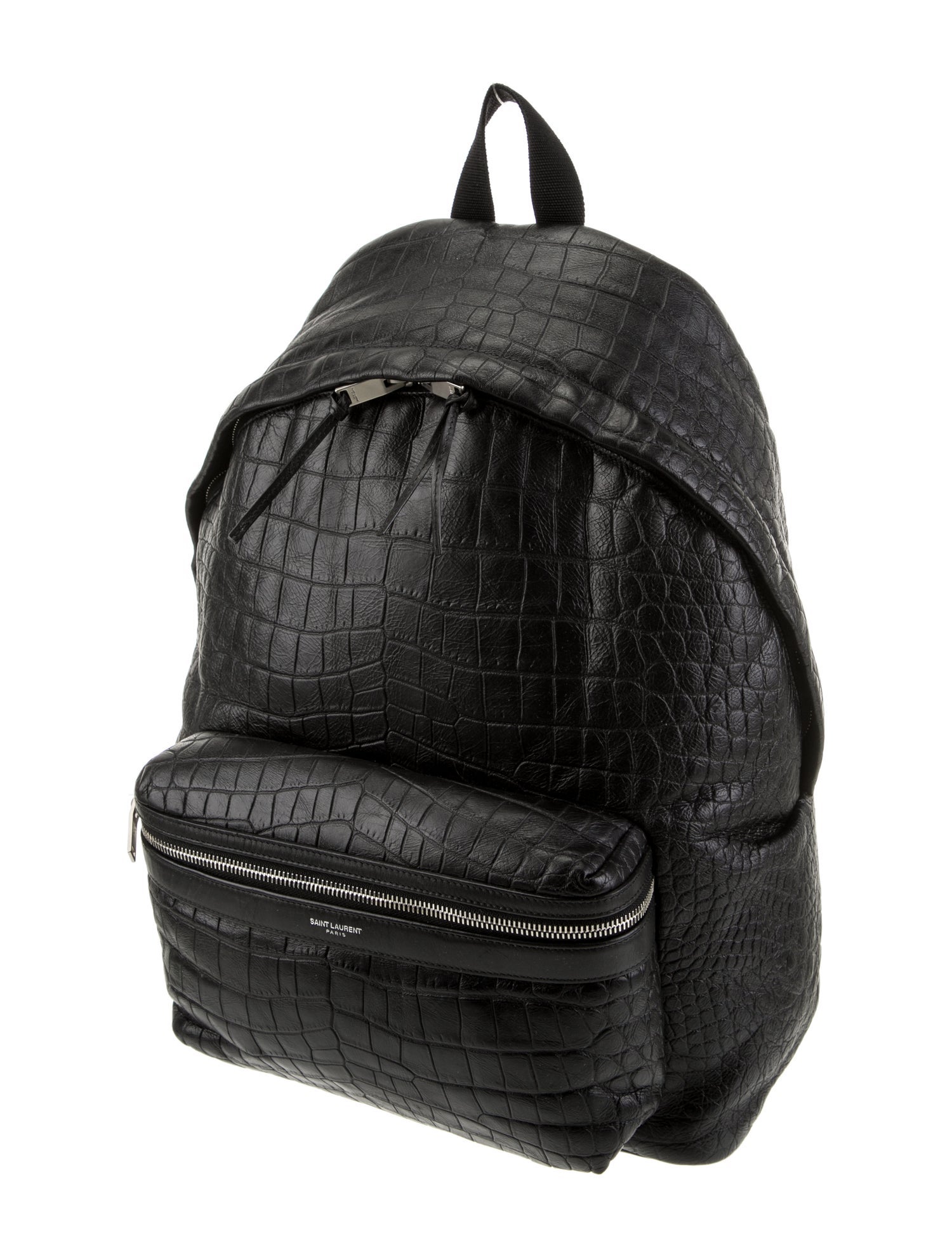 Saint Laurent Embossed Leather Backpack