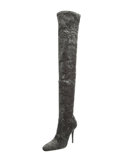 Saint Laurent Velvet Printed Sock Boots