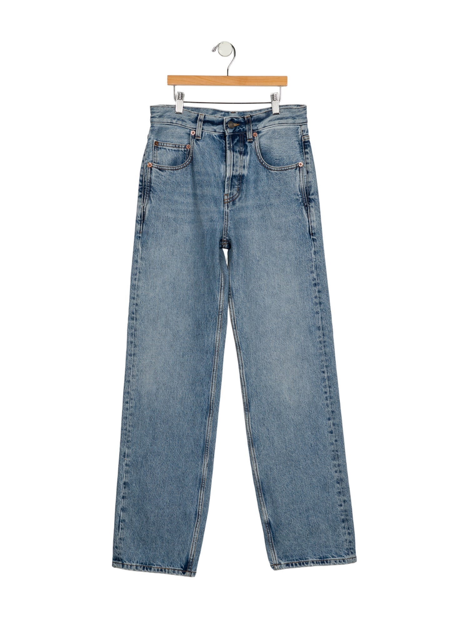 Saint Laurent High-Rise Straight Leg Jeans w/ Tags