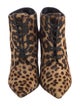Saint Laurent Ponyhair Animal Print Lace-Up Boots
