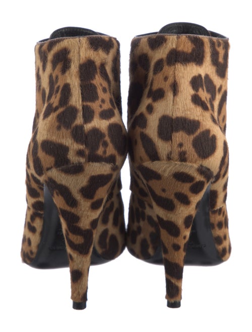 Saint Laurent Ponyhair Animal Print Lace-Up Boots
