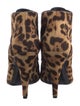 Saint Laurent Ponyhair Animal Print Lace-Up Boots
