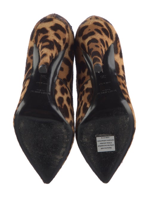 Saint Laurent Ponyhair Animal Print Lace-Up Boots