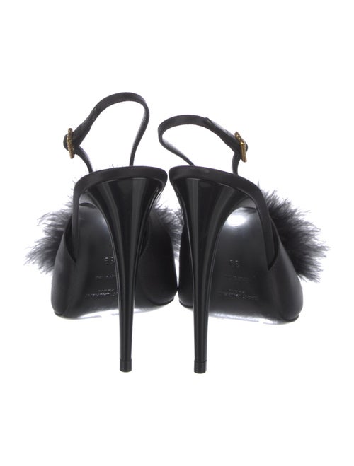 Saint Laurent Satin Crystal Embellishments Slingback Sandals
