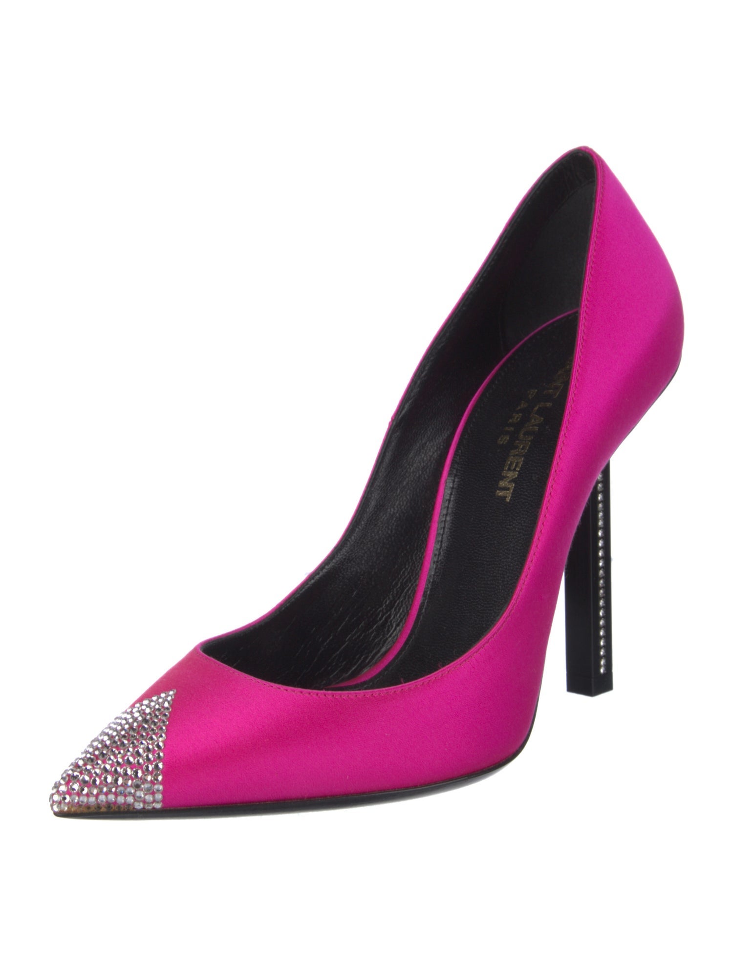 Saint Laurent Satin Colorblock Pattern Pumps