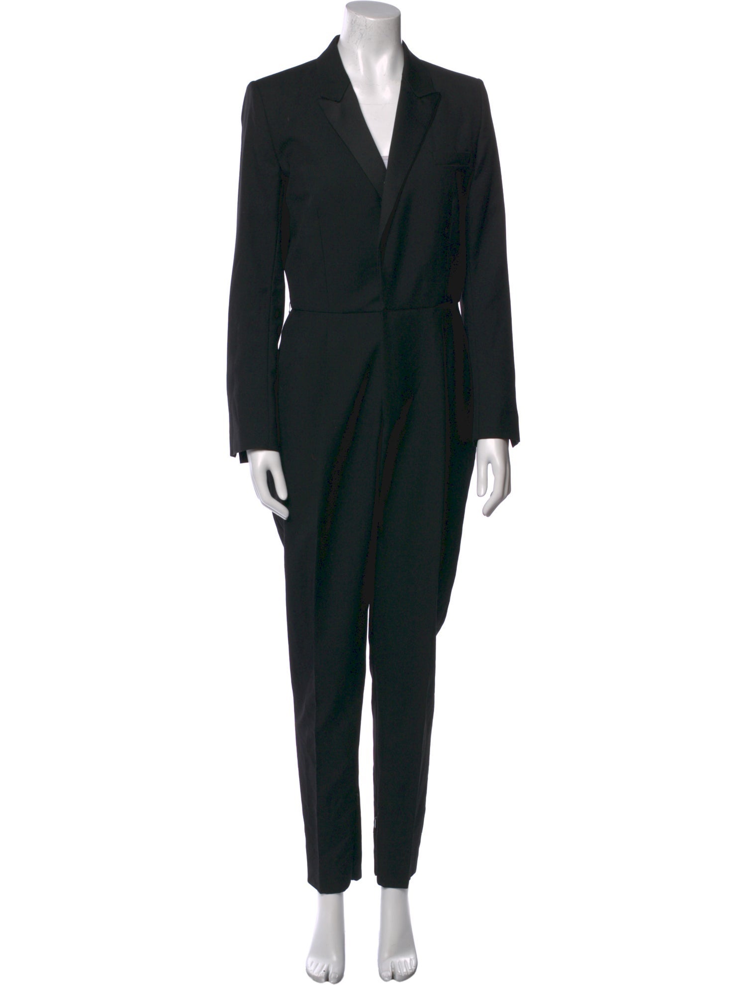 Saint Laurent Virgin Wool V-Neck Jumpsuit