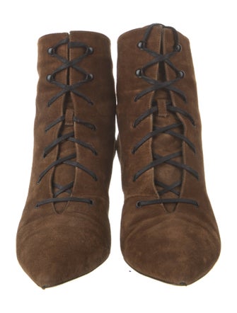 Saint Laurent Suede Lace-Up Boots