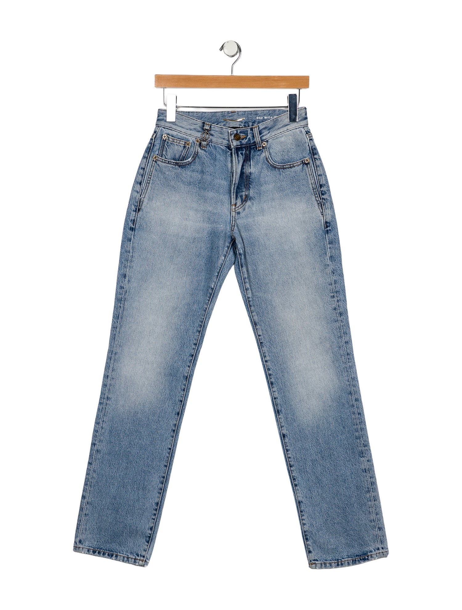 Saint Laurent Mid-Rise Straight Leg Jeans