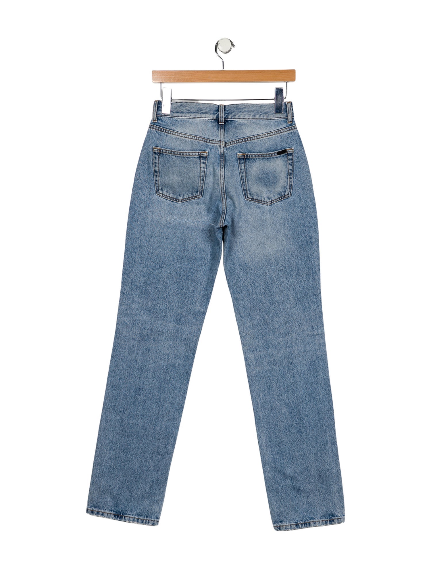 Saint Laurent Mid-Rise Straight Leg Jeans