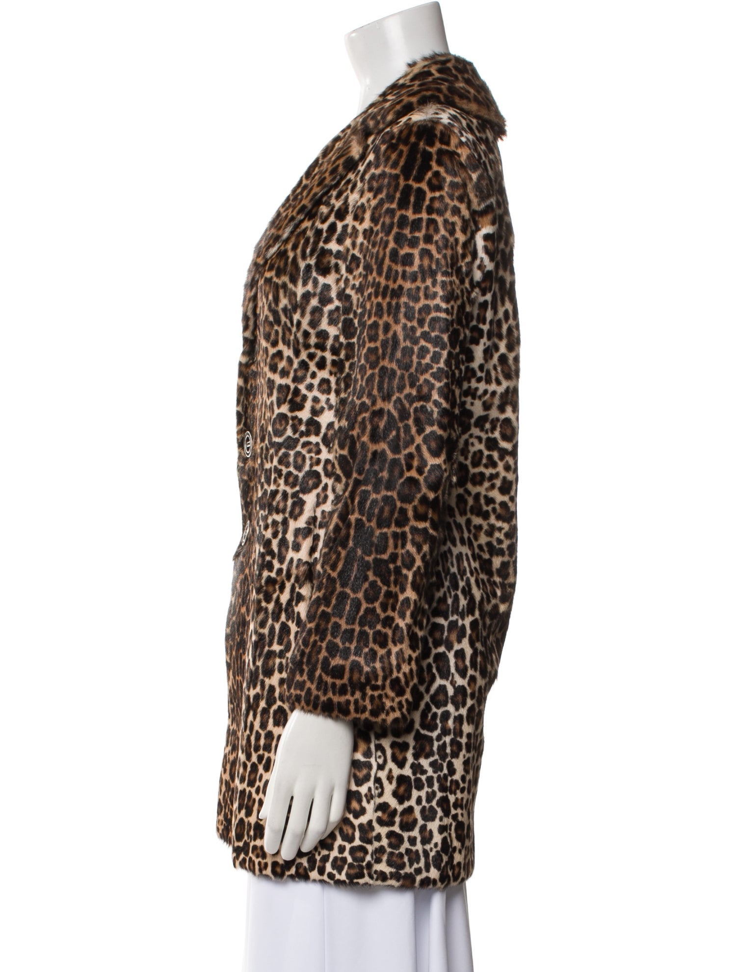Saint Laurent Silk Animal Print Fur Coat