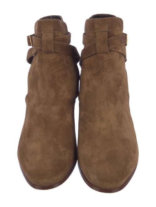 Saint Laurent Suede Moto Boots